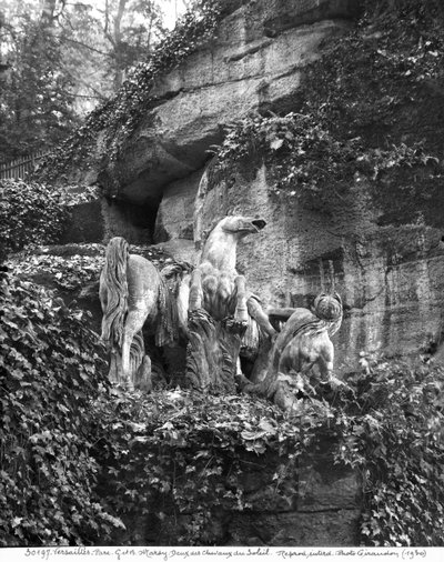 Tritons grooming two horses of the sun in the grove of the Baths of Apollo by Gaspard and Balthazar Marsy